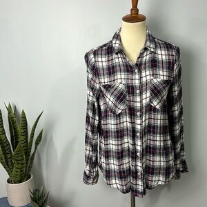 ❄️ Lucky Brand Plaid Button Down Shirt Split back size small